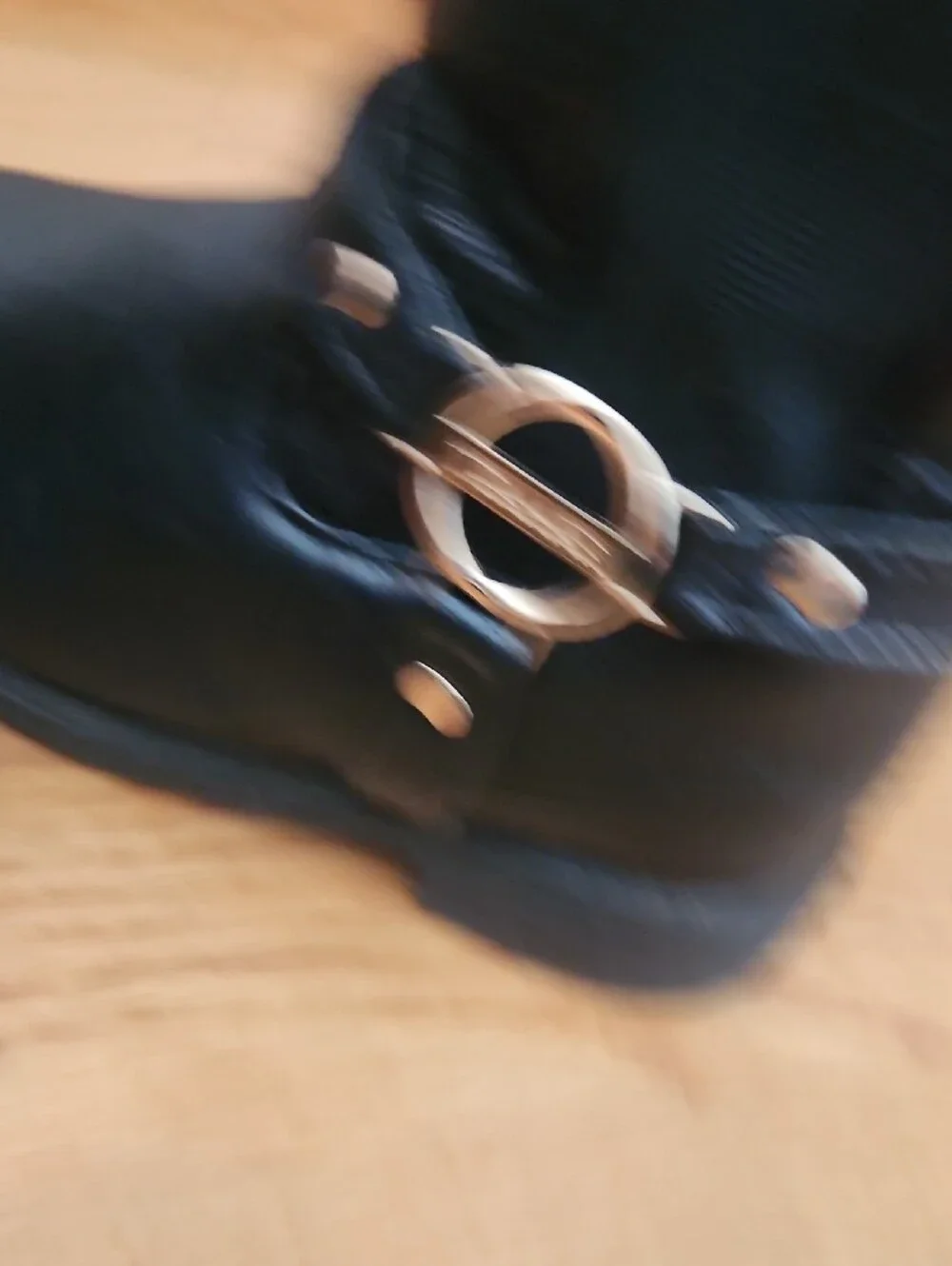 Tahari Black Toddler Riding Boots with Gold Zipper Pulls